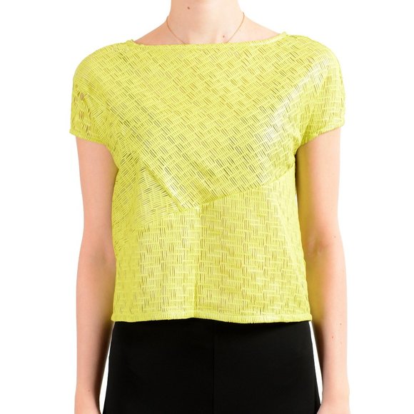 Versus by Versace Women's Lime Green Cropped Blouse Top US XS IT 38 - Picture 1 of 5